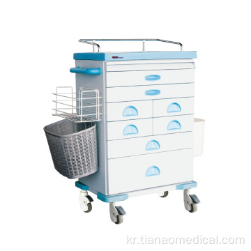 Tianao Hospital Steel ABS 8-Drawer 마취 트롤리